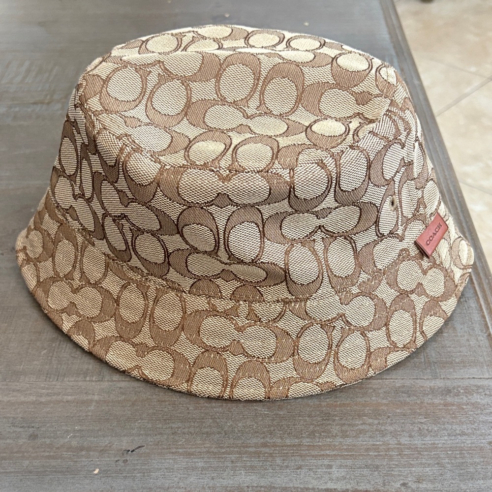 Coach Tan Signature Bucket Hat
